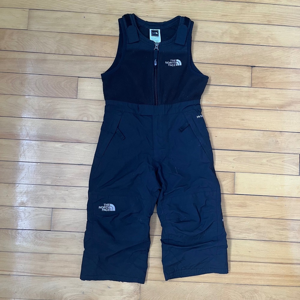 The North Face Toddler Black HyVent Snow Bib Overalls Fleece Top 2T NF00A7T1